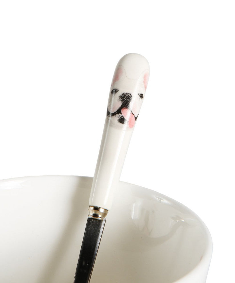 Frenchie China Water Cup With bamboo lid and spoon