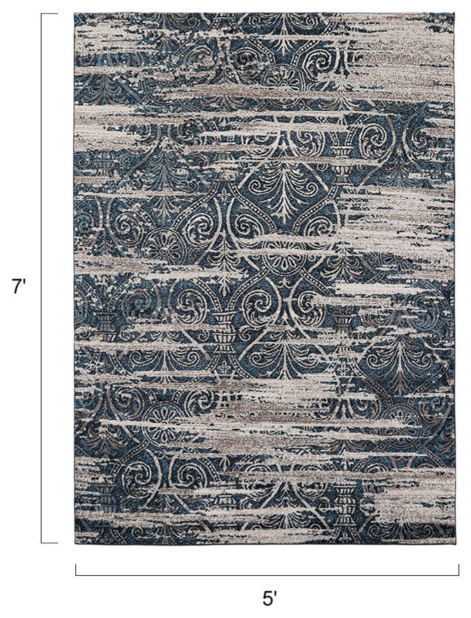 LNC Mat Indoor Distressed Vintage Abstract Area Rug, 5' X 7'