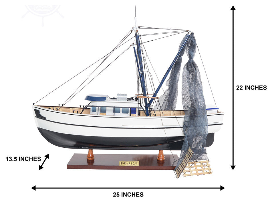 Shrimp Boat Wooden Handcrafted boat model