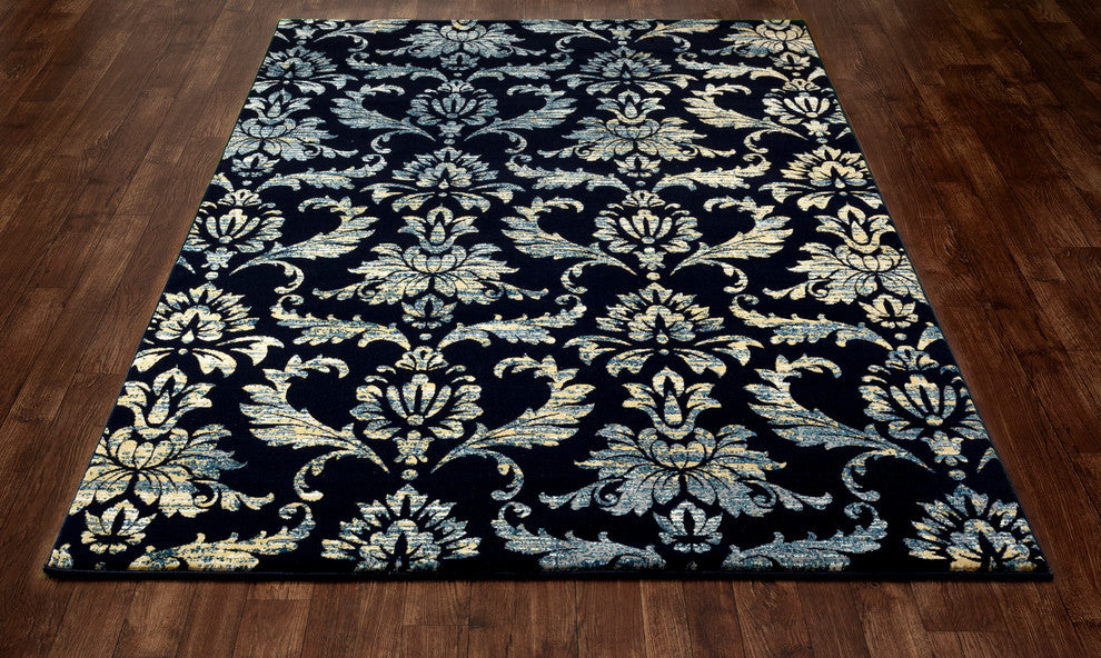 Bastille Victorian Navy 7'10" Round Area Rug