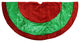 48" Red Velvet Tree Skirt With Green Hologram Sequin and Red Velvet Trim
