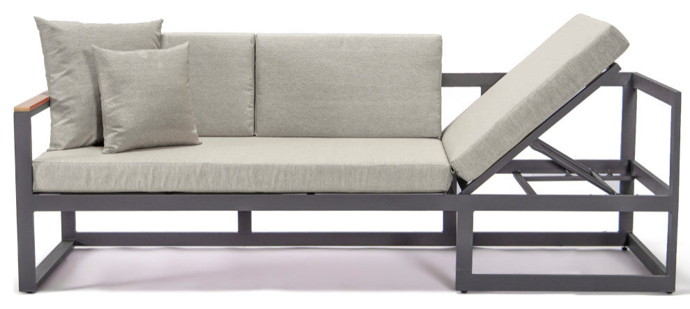 LeisureMod CSLW-80R Chelsea Sectional Adjustable Headrest&Coffee Table Cushions