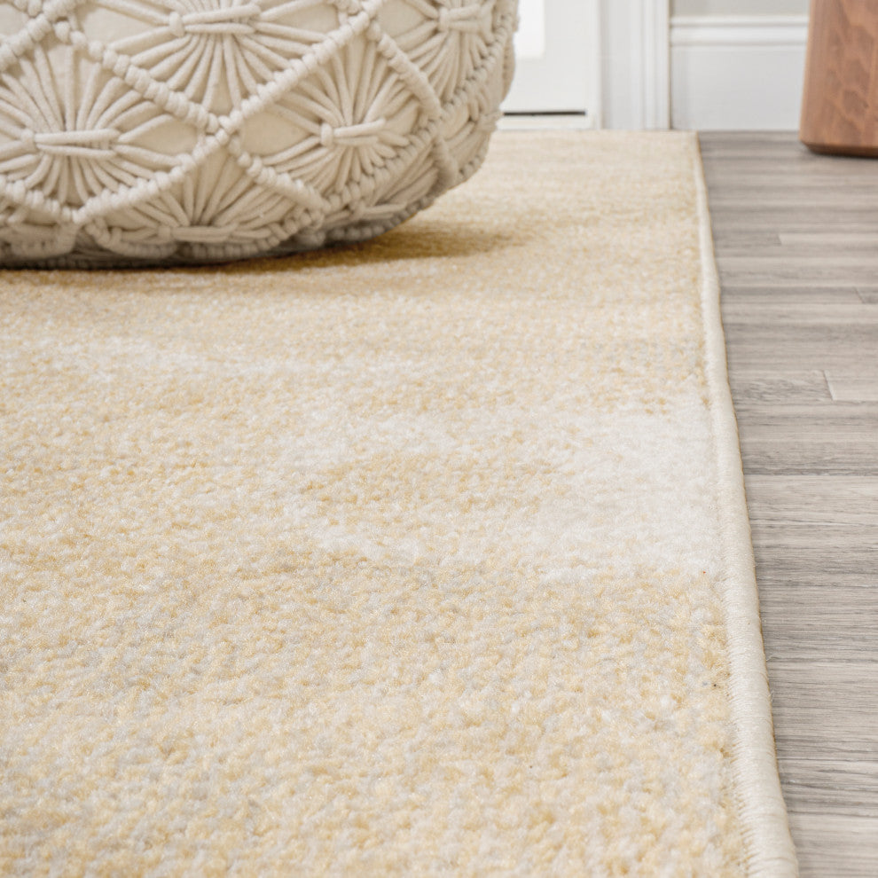 Petalo Abstract Two-Tone Modern Gold/Cream 4 ft. x 6 ft. Area Rug