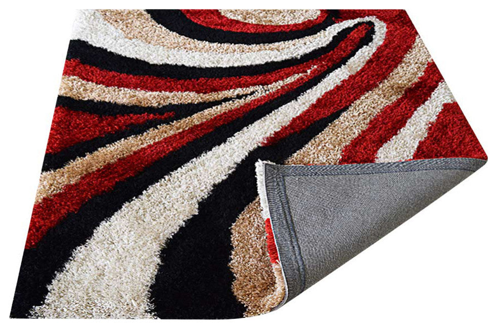 HAND TUFTED SHAG POLYESTER ECO-FRIENDLY AREA RUGS -Multicolor,Contemporary
