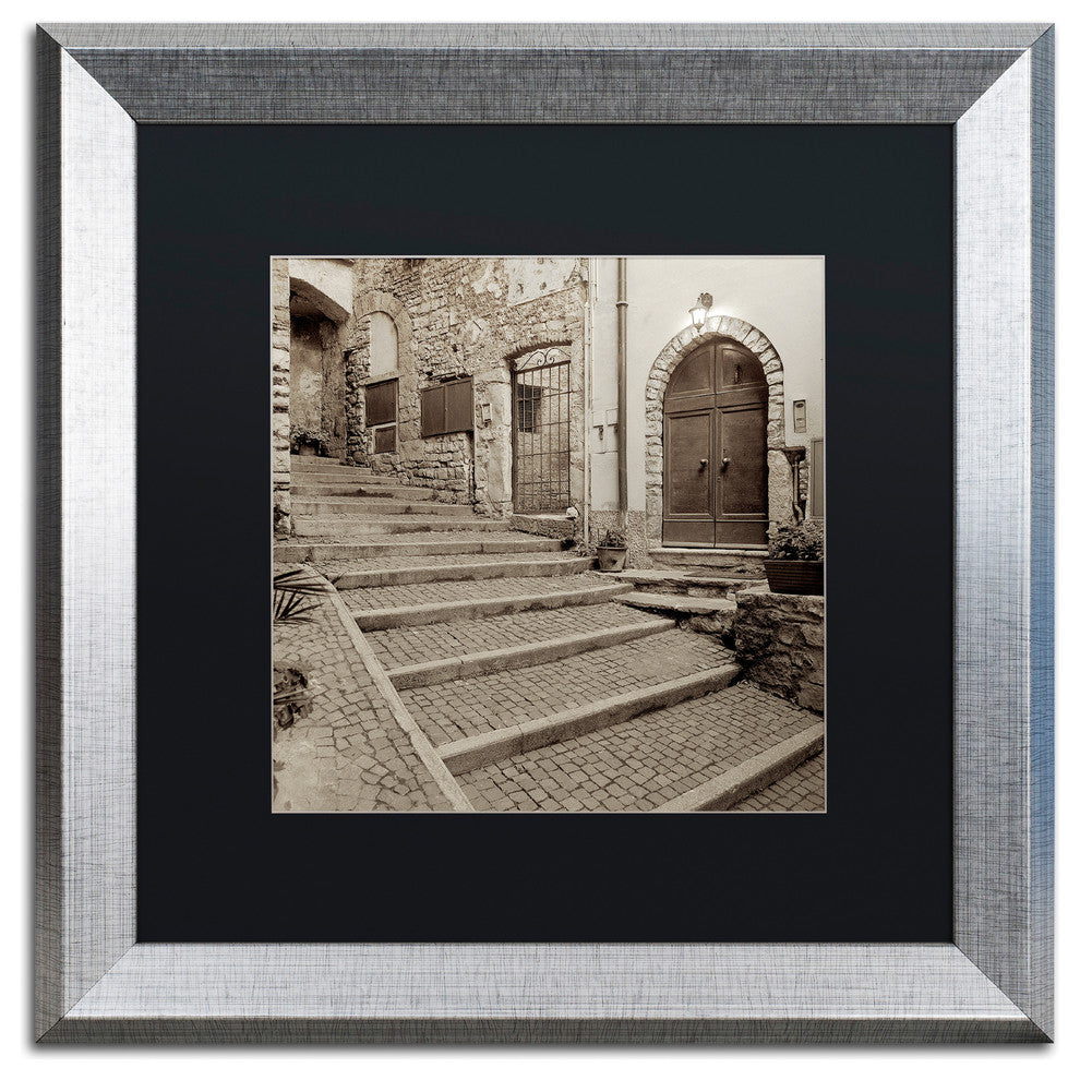 Alan Blaustein 'Lombardy I' Art, Silver Frame, Black Mat, 16x16