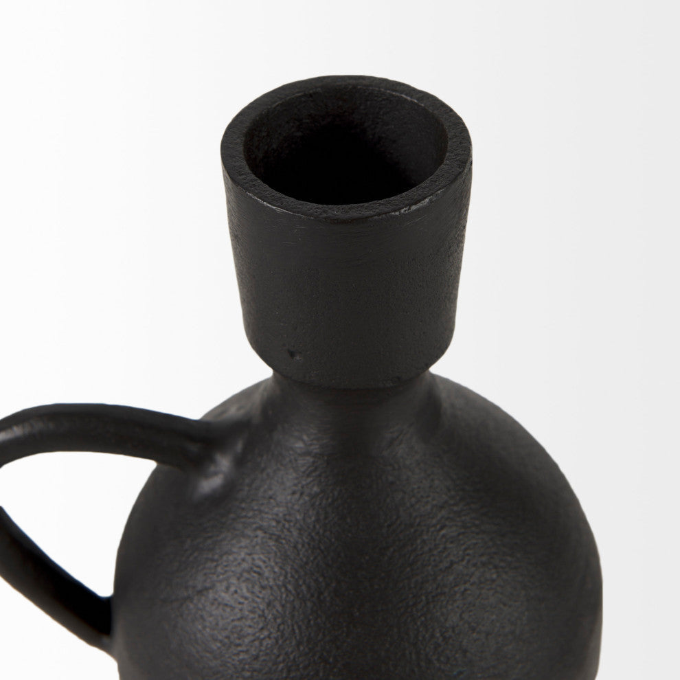 Cyrus 5.1Lx3.9Wx7.5H Black Spherical Vase With Flute Decorative Object