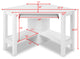 Costway Wooden Corner Desk With Drawer Computer PC Table Study Office White