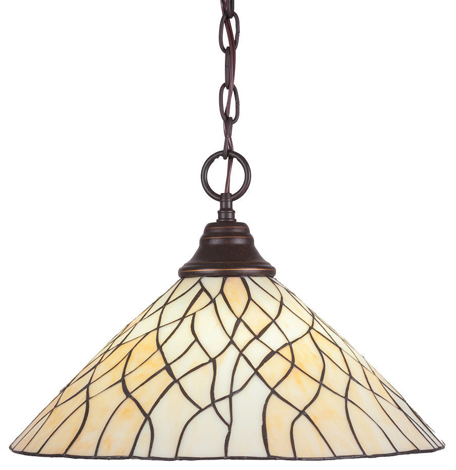 1-Light Chain Hung Pendant, Dark Granite/Sandhill Art
