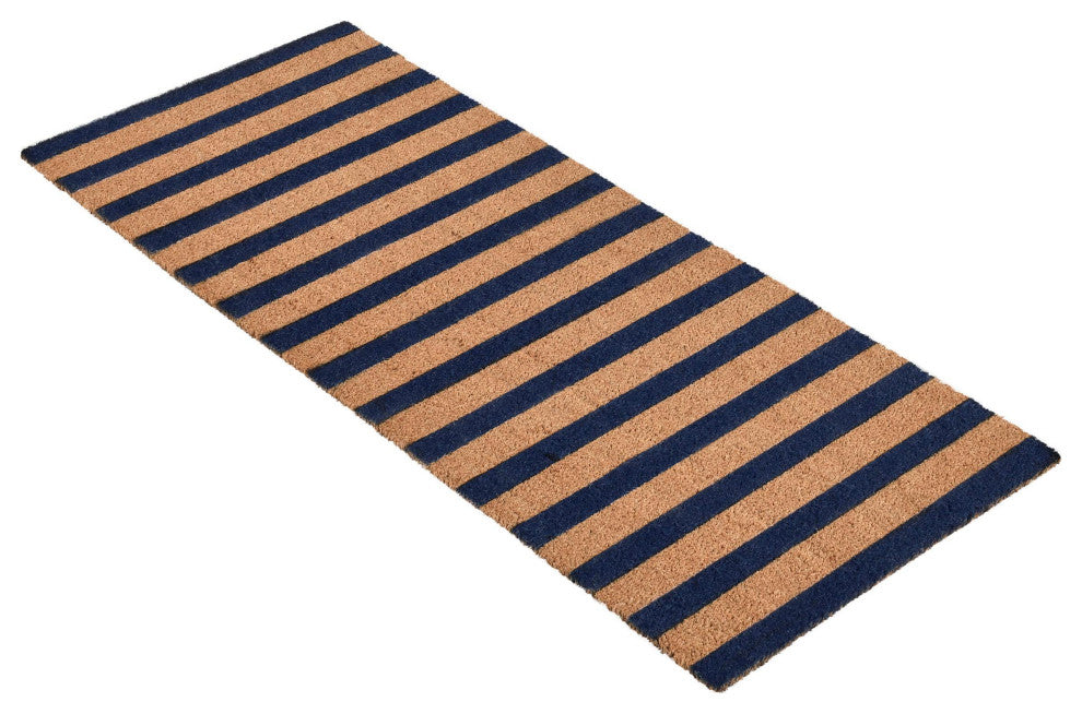 Striped 24x57 Coir Doormat by Kosas Home, Navy Stripe
