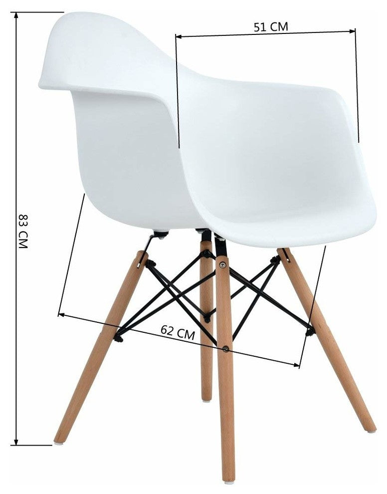 Eiffel Style Lounge Chairs Kitchen Chairs Set of 4 Arms Dining Chair
