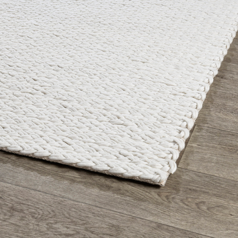 Oxnard Wool Area Rug by Kosas Home, Ivory, 5x8
