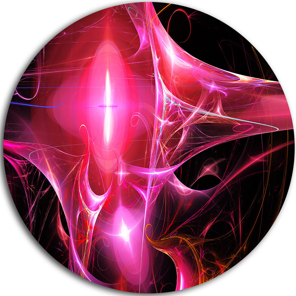 Red Bright Candle, Abstract Digital Art Disc Metal Artwork, 11"