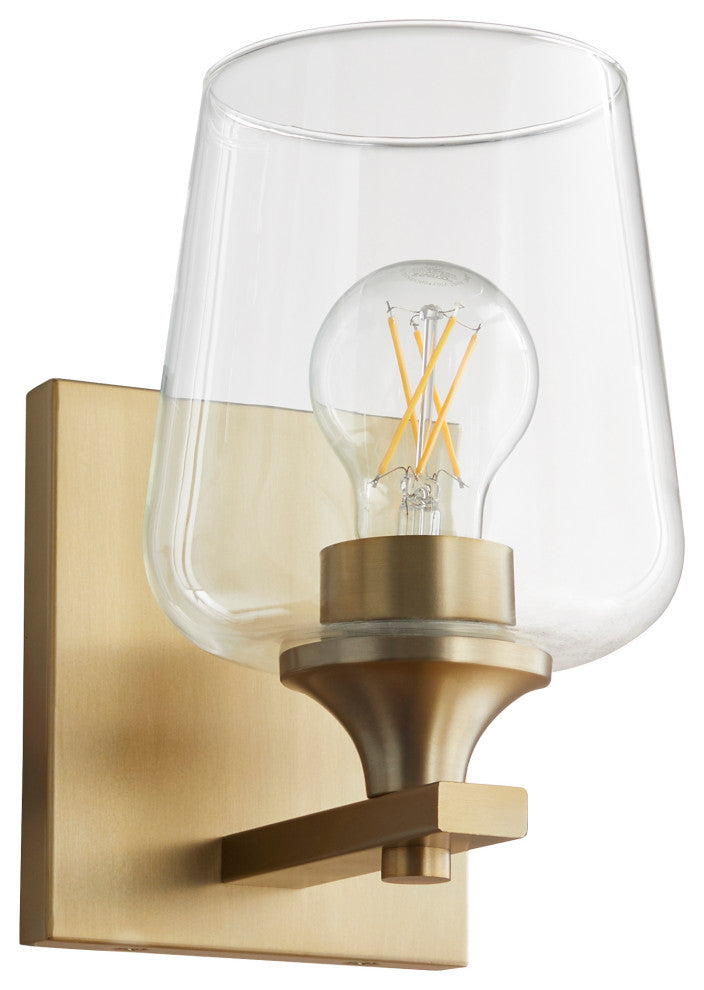 Quorum 558-1-80 1-Light Wall Mount, Aged Brass