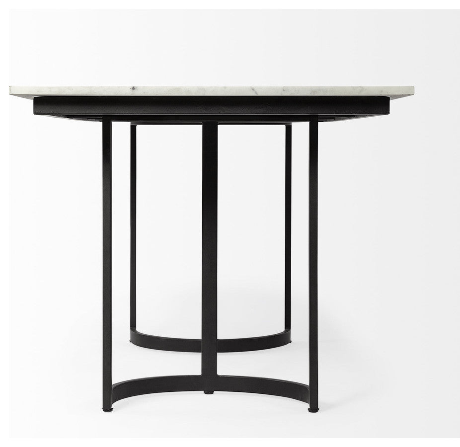 Modern Marble and Metal Dining Table