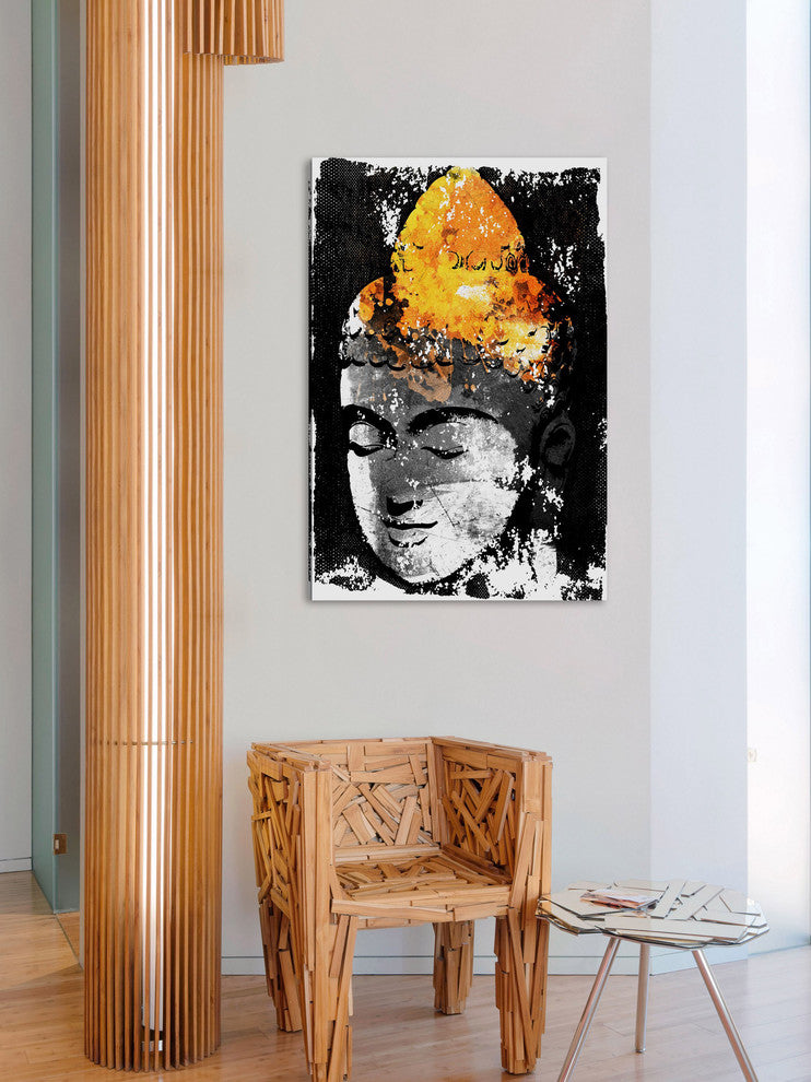 Marmont Hill, "Buddha Black Gold" by Rick Martin Print on Wrapped Canvas, 16x24