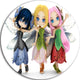 Fairy Friends Posing Together, Portrait Round Metal Wall Art, 11"