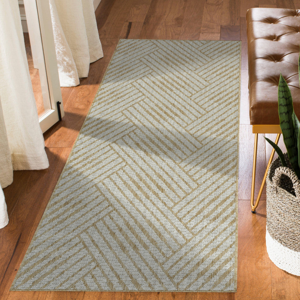 Maryland Abbel Runner, Brown, 2'4" x 8', Geometric