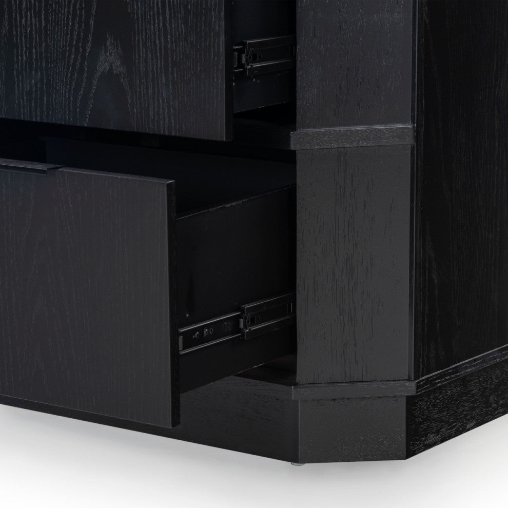 Safavieh Couture Aerilyn 2 Drawer Nightstand, Black