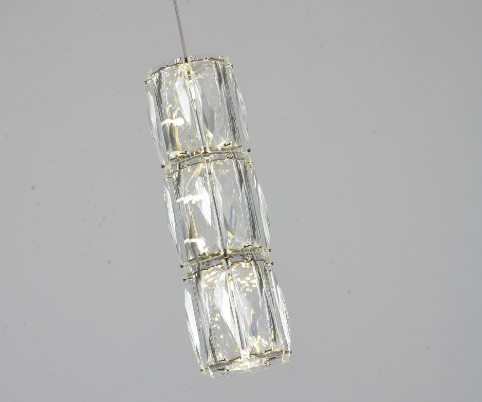 Clear Crystal Single Pendant LED Light