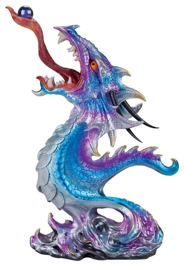 Rampant Hydra Gothic Dragon Statue