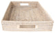 Artifacts Rattan Rectangular Tray With Cutout Handles, White Wash, Medium