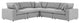 Commix Down Filled Overstuffed Boucle 5-Piece Sectional Sofa, Light Gray