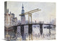 "The Drawbridge Amsterdam 1874" Stretched Canvas Giclee by Claude Monet, 16"x13"
