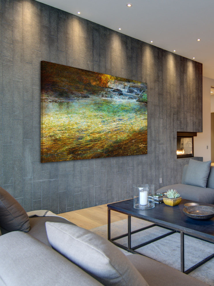 "Waterfall Impressions" Painting Print on Canvas by Chris Vest