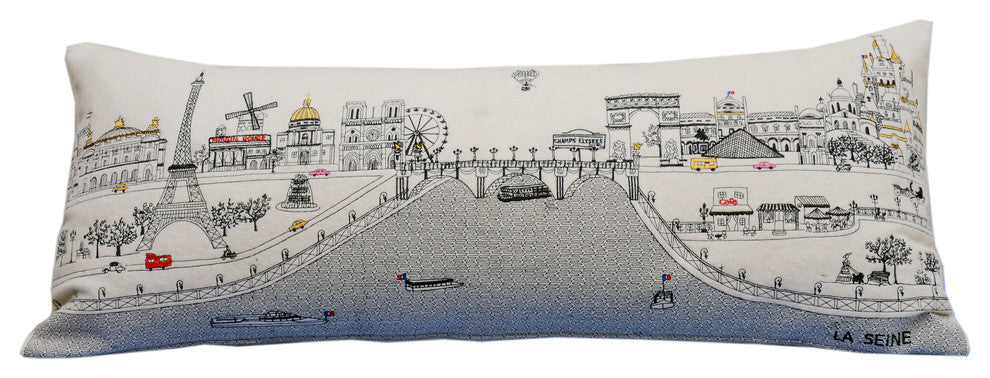 Queen-Sized Paris Skyline Cushion, Day
