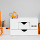 American Art Decor All-in-One USB charging 5 Compartments Desk Organizer - White