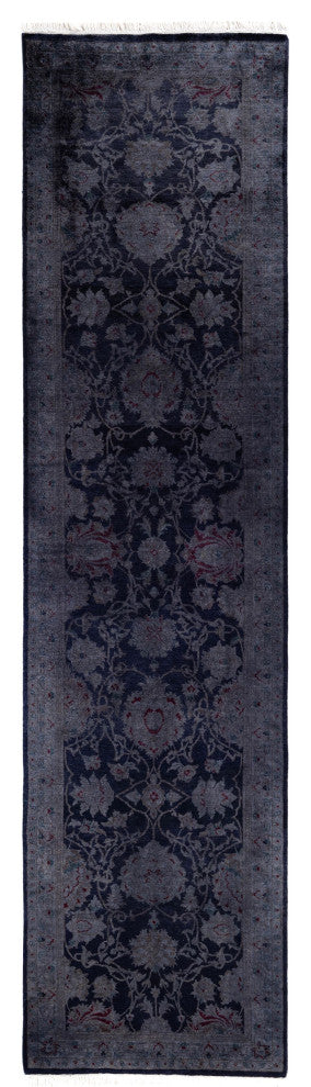 Overdyed One-of-a-Kind Hand-Knotted Area Rug Navy, 2' 6" x 10' 1"
