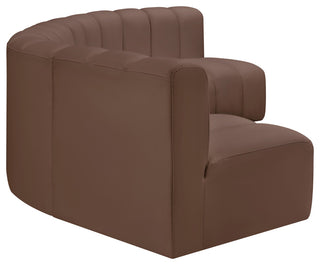 Arc Vegan Leather Upholstered 5-Pc. U-Shaped Modular Sectional, Brown
