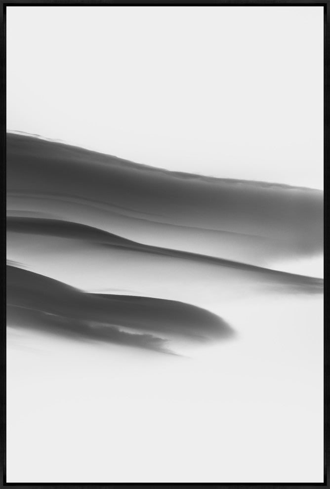 36x54 Lenticular Clouds XVIII, Framed Artwork, Black