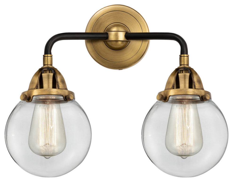 Beacon Bath Vanity Light, Black Antique Brass, Clear, Clear