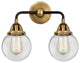 Beacon Bath Vanity Light, Black Antique Brass, Clear, Clear