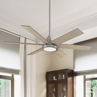 Hunter Warrant 60 LED Warrant 60\" 6 Blade LED Indoor Ceiling Fan - Brushed