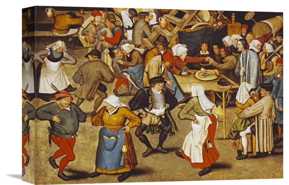 "The Indoor Wedding Dance" Canvas Giclee by Pieter Bruegel the Elder, 16"x11"