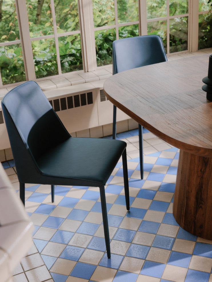 Nora Dining Chair Ocean Cavern Gray Vegan Leather Set of 2
