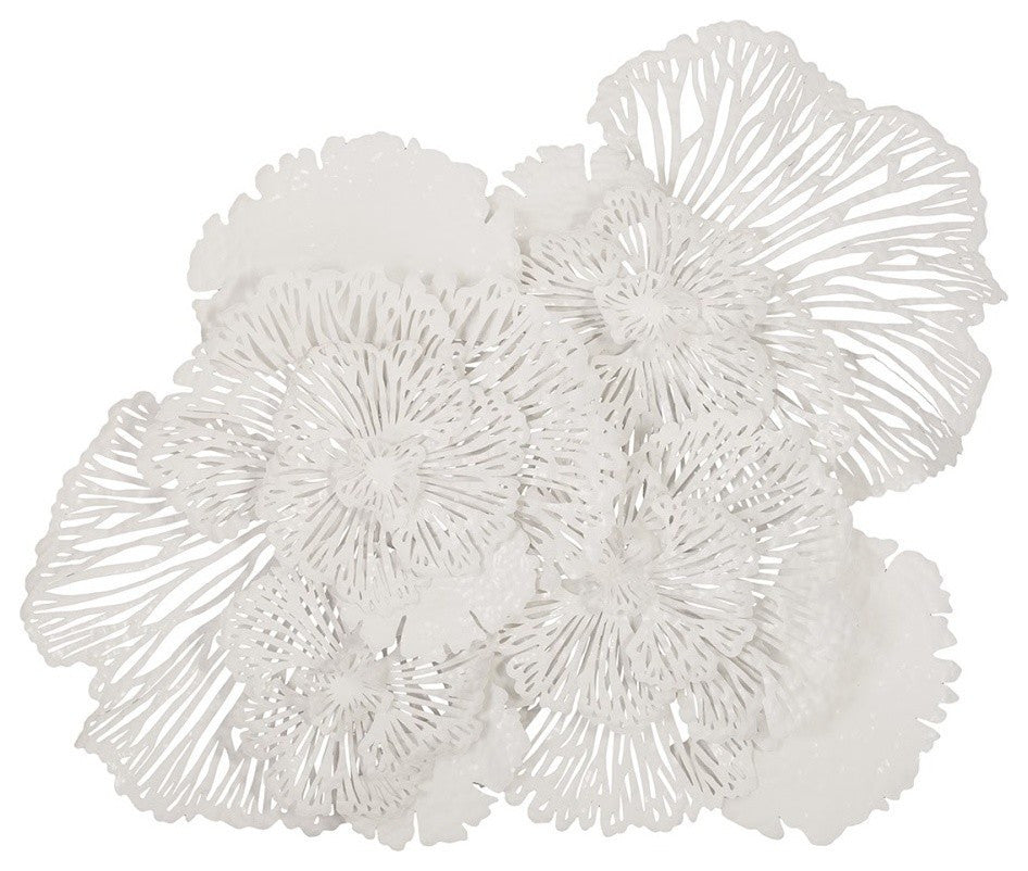 Flower Wall Art, White, Large