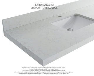 Elizabeth 84 Double Sink Bath Vanity in Dark Walnut Teak 2" Carrara Quartz