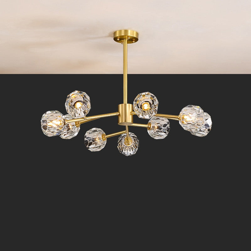 Introd | Luxury Crystal LED Chandelier for Dining Room, Kitchen, Living Room, 9 Heads, Warm Light