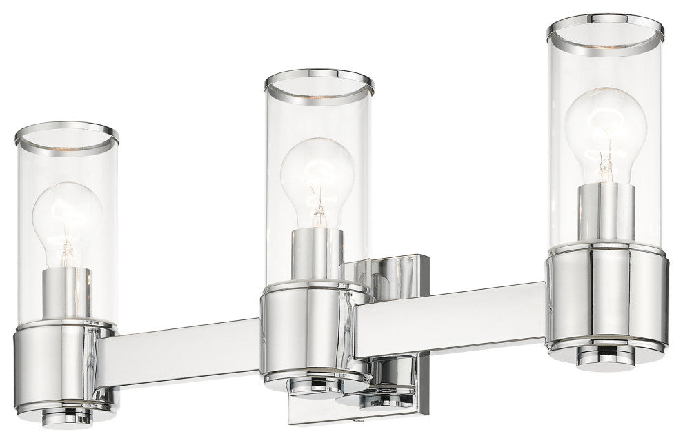 Livex Lighting Quincy 3-Light Polished Chrome Vanity Sconce