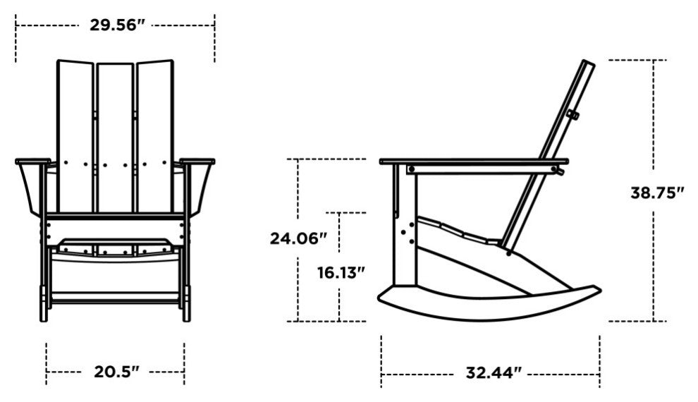 Polywood Modern Adirondack Rocker, Lime