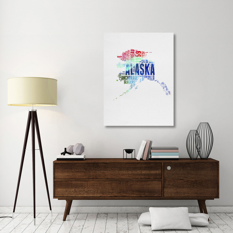 "Alaska Watercolor Word Cloud" Fine Art Print