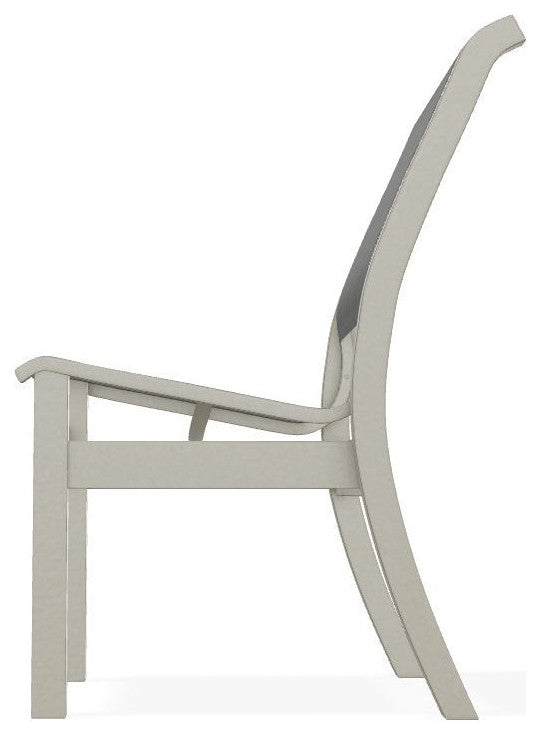 Leeward Sling Stackable Outdoor Dining Chair, Anchor/Storm