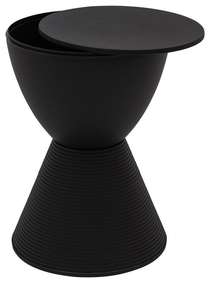 LeisureMod Modern Round  Boyd Side Table BS12BL