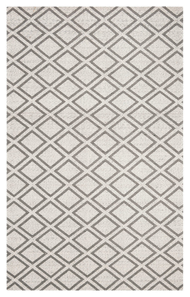 Safavieh Micro-Loop Collection MLP514 Rug, Silver/Dark Grey, 5' X 8'