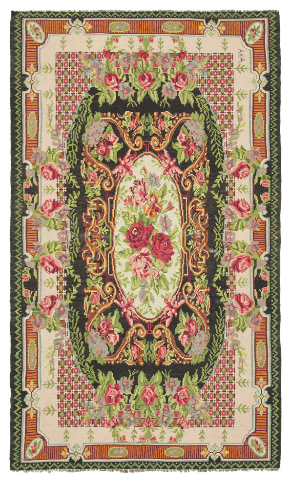 Rug N Carpet - Handmade Moldovian 7' 0'' x 11' 8'' Antique Rose Kilim Rug