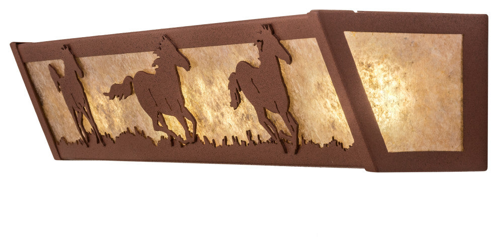 24 Wide Running Horses Vanity Light