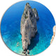 Zakynthos Beautiful Rocky Coast, Seashore Round Metal Wall Art, 36"